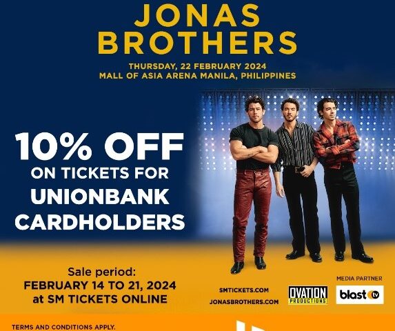 Manila welcomes Jonas Brothers: Get 10% off with UnionBank