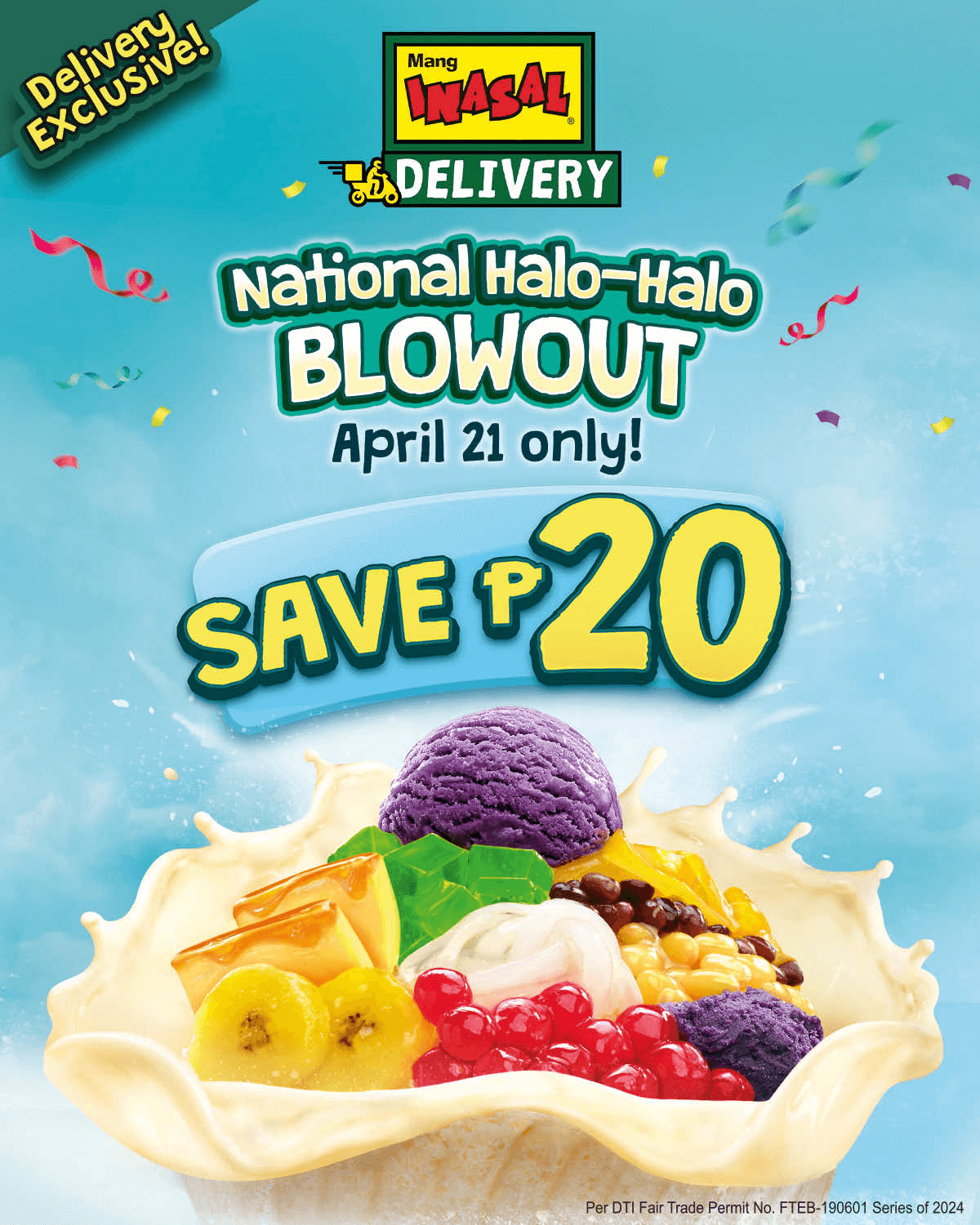 Mang Inasal National Halo-Halo Blowout Delivery Exclusive will be on April 21