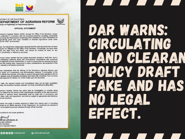 DAR debunks circulating ‘clearance removal’ document
