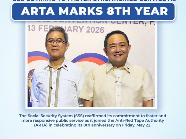 SSS commits to faster services, ARTA marks 8th year