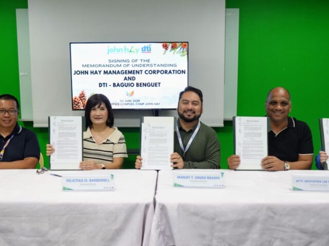 DTI, JHMC sign pact to boost MSMEs in Camp John Hay