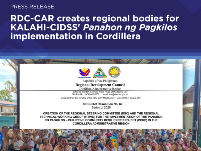 RDC-CAR forms regional bodies for DSWD resilience project in Cordillera