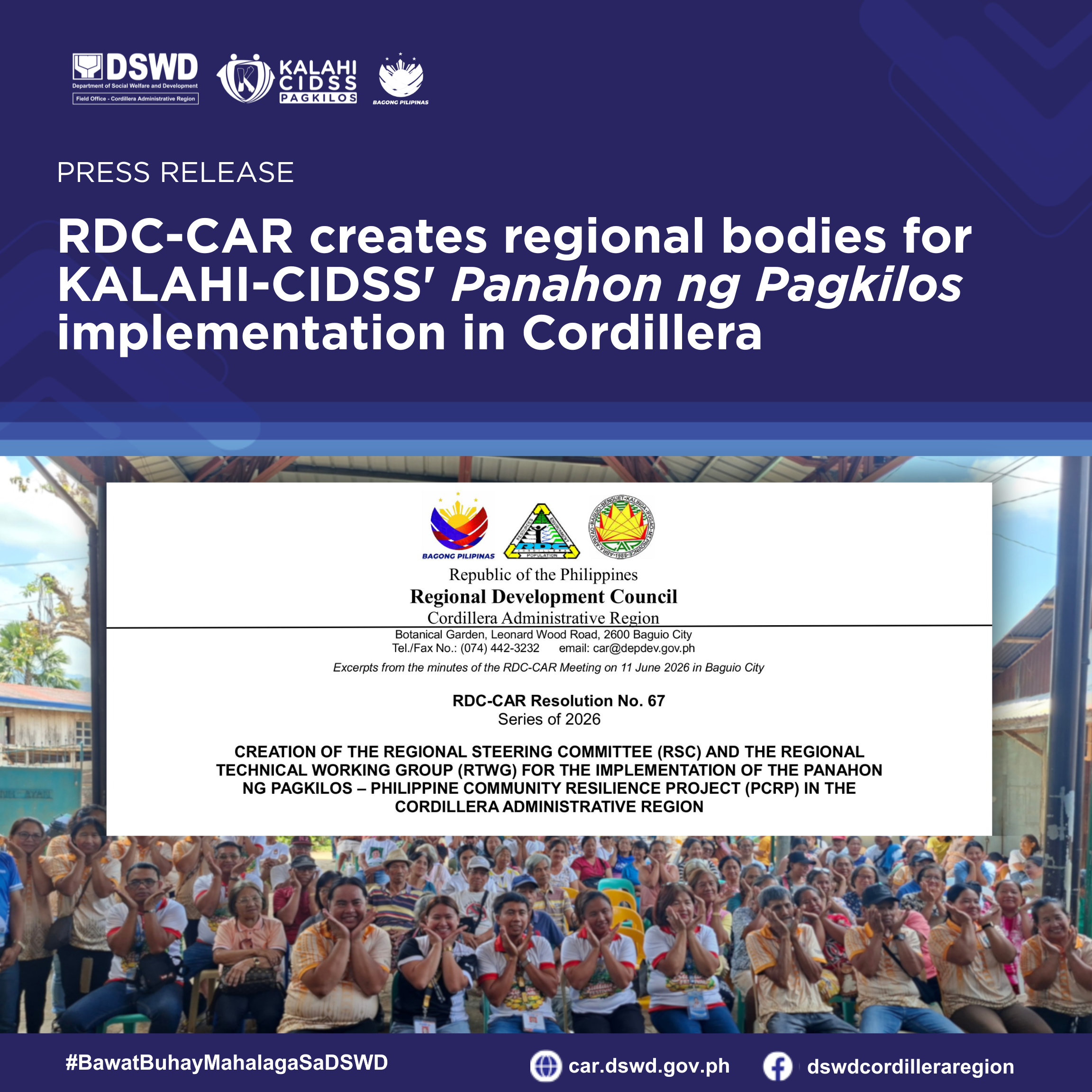 RDC-CAR creates regional bodies for KALAHI-CIDSS' Panahon ng Pagkilos implementation in Cordillera